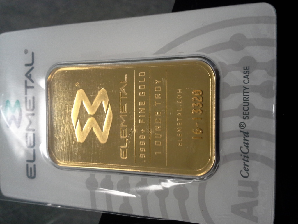 1 ounce gold bar Elemetal