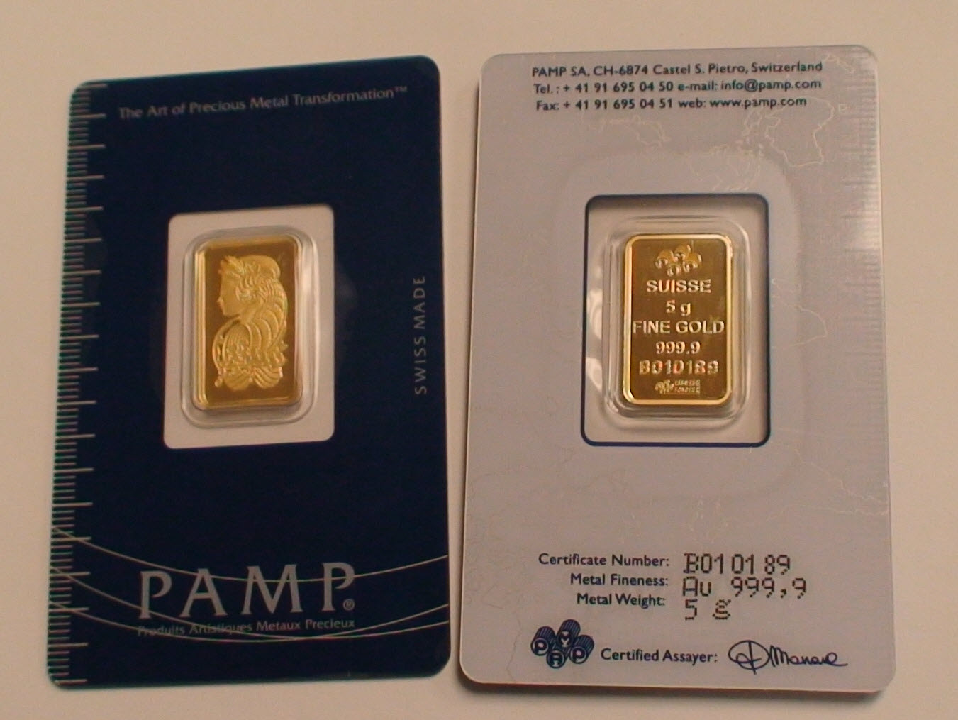 New 1/15 Gram Gold Bar  24K 999.9 Fine Gold Bullion Bar in sealed cert card 27b 