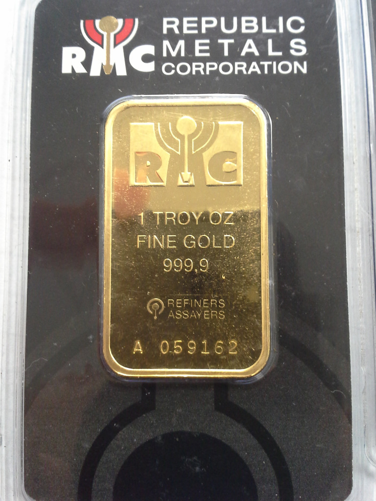 Republic Metals Corp (RMC) Gold Bar Obverse