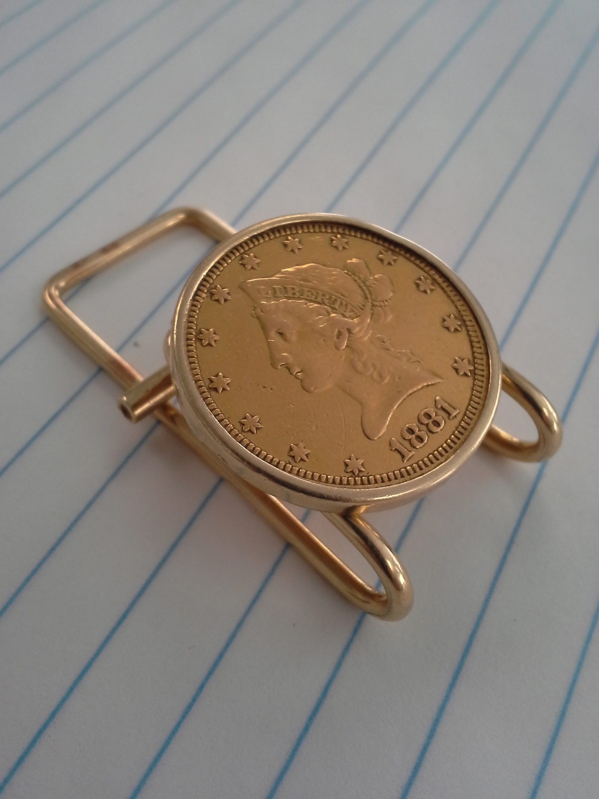 Liberty Head 1881 Gold Coin Money Clip Portland Gold Buyers, LLC