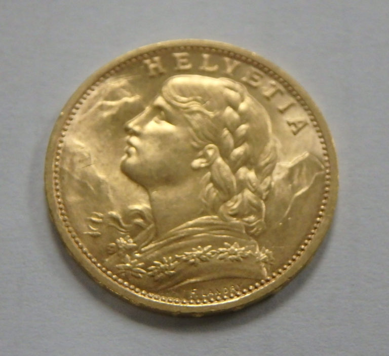 Swiss-20-Gold-Coin-Franc-Obverse – Portland Gold Buyers, LLC