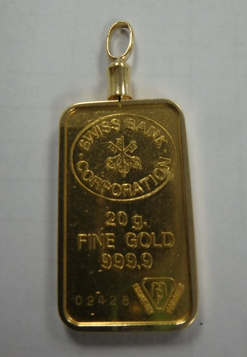 10 gram gold bar pendant